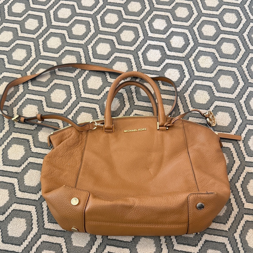 Authentic Michael Kors Brown Leather Satchel